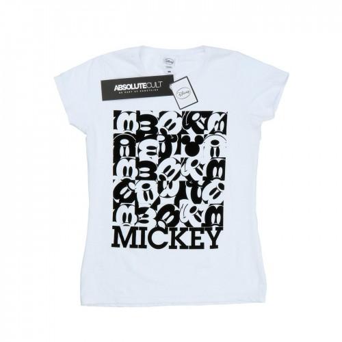 Disney Womens/Ladies Mickey Mouse Grid Cotton T-Shirt