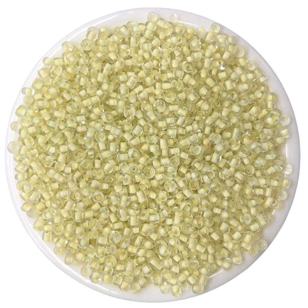 Solid Color 2/3/4mm Glass Seed Beads, Silver Lined, Dyed AB Cream, Round for Handmade Beading & Bracelets.