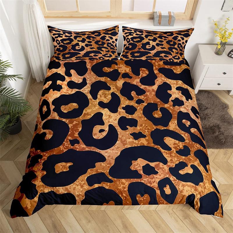 Leopard Cheetah Comforter Cover Twin Zebra Snake Giraffe Animal Skin Print Duvet Cover Abstract Geometric Patchwork Bedding Set