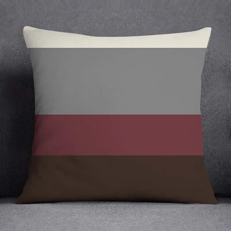 Monika Chen Unisex Calm Geometric Color Throw Pillow Cover With Short Plush Print For Living Room Sofa Decoration Cushion Cover Pillow Covers
