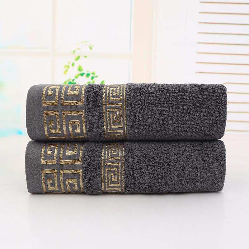Embroidered Bath Cotton Towel Washcloth Solid Color Extra Thick Daily Women Men
