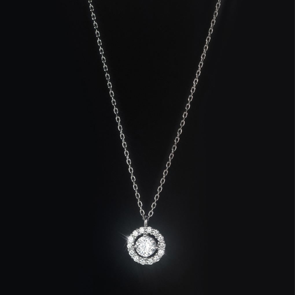 Female Round Pendant Crystal Necklace Brass Neck Chain Jewellery Fashion Necklaces Wife Gift Accessory Birthday Holiday