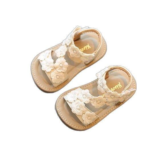 Foreign trade 2025 summer new Korean version of girls little flower princess cool toddler shoes children open toe beach shoes children