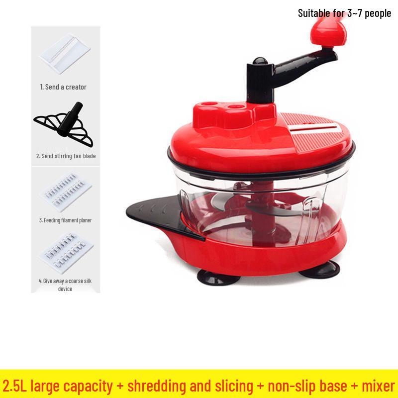 Manual Hand-Crank Meat Grinder & Vegetable Cutter: Kitchen Food Processor for Dumpling Filling & more.