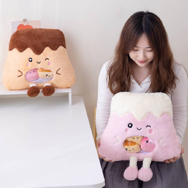 Cake Pudding Plush Stuffed Toy Doll Huggable Pillow Pp Cotton Filling Kids Gift