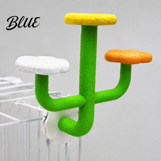 Multi-tiered Bird Perch Cactus Parrot Perch Multi-Tier Textured Non-slip Standing Platform Budgie Activity Center Toy Cage Accessory for Parakeets
