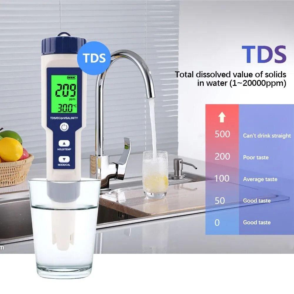 

Water Purity PH Tester Pure Water EC Meter Portable Water Quality Tester Mineral Water No backlight