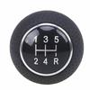Black Leather 5-Speed Manual Transmission Car SUV Gear Shift Knob Shifter Lever
