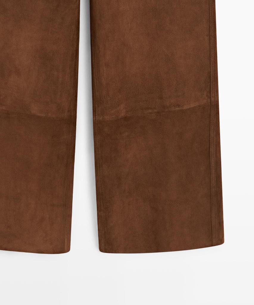 Masimodutti Wide Suede Leather Pocket Pants