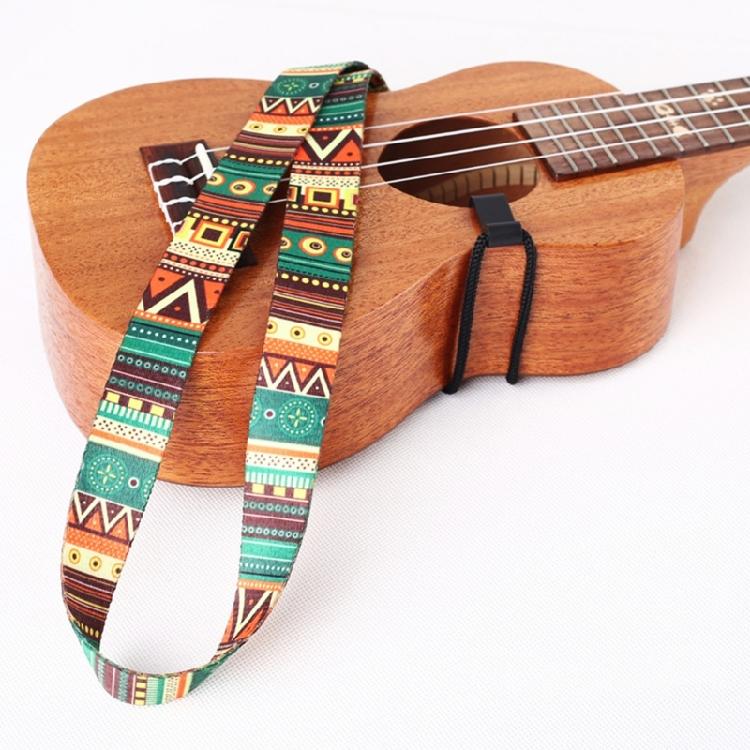 Ukulele Strap Adjustable Ukulele Shoulder Strap J Hook Ethnic Style Ukulele Belt
