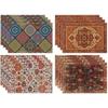 4Pcs Bohemian Floral Prints Placemats 30*45CM Linen Seasonal Spring Table Mats for Party Kitchen Wedding Dining Decoration