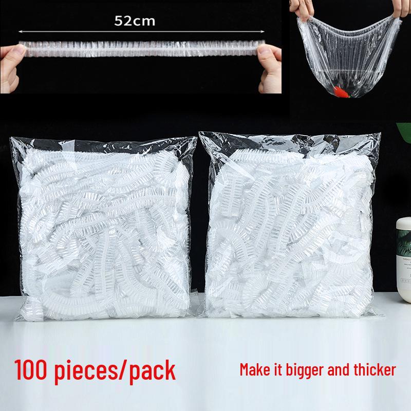 Extra Large Thick Waterproof Disposable Shower Cap for Women - Transparent PE Plastic High Pressure with Ear Covers (100 pcs/bag) прозрачный