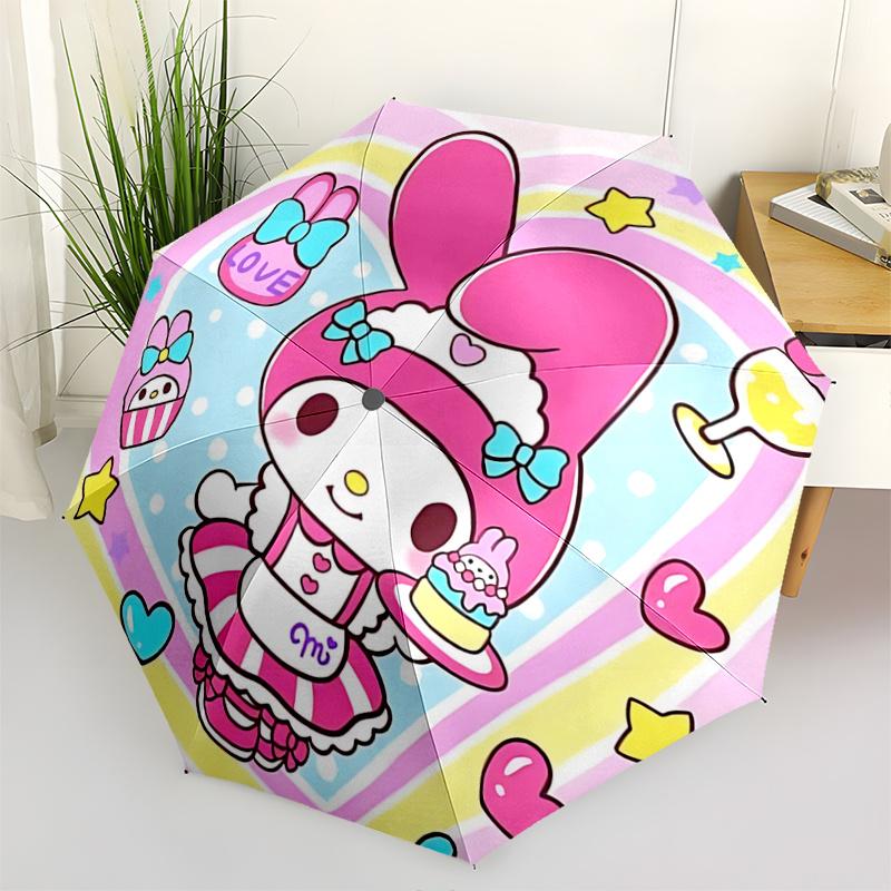 

1pc My Melody Automatic Opening Folding Umbrella with Blue Bow Design - Perfect for Fans, Travel, Everyday Use, and Festive Gifts!K036