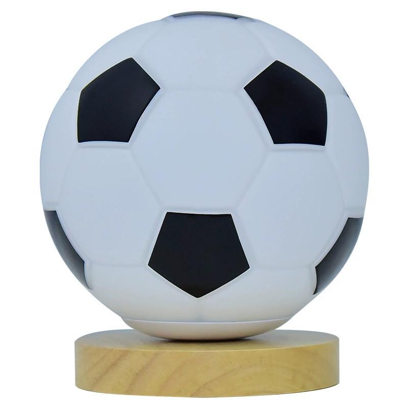 Ball Led Soccer Night Light Wood Base Lamp For Bedroom Use Decorations Gift