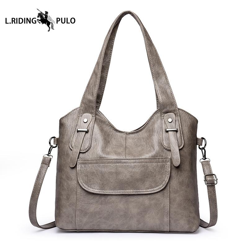 Large Capacity Handbag/shoulder Bag, Trendy Soft Leather, for Middle-aged Women