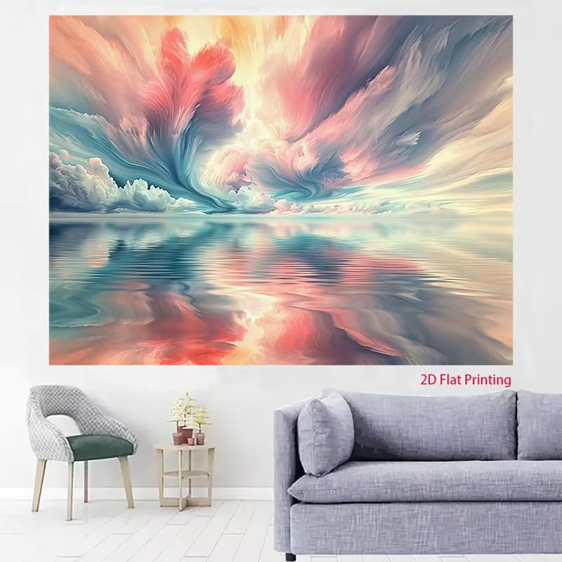2D Abstract Cloudscape Backdrop Colorful Lake Photo Studio Background