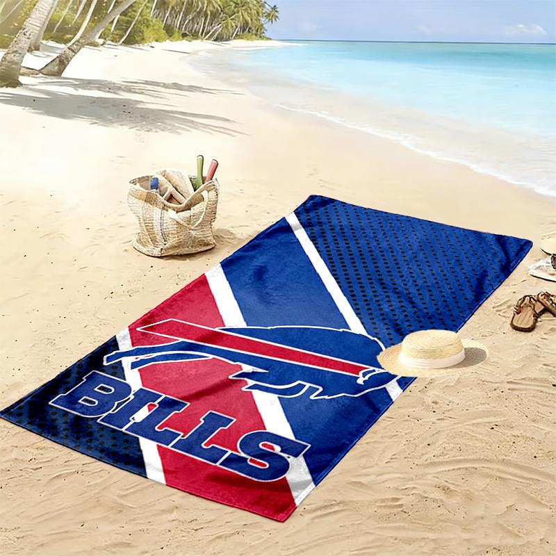 Asciugamano da Spiaggia Stampa Buffalo Bills, Asciugamano Grande Morbido Asciugatura Rapida per Spiaggia Campeggio Nuoto