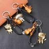 Čínský zvěrokruh Zvířecí rok Symbol Broskvové dřevo Keychain Keychain Alliy Key ring Bag Decor