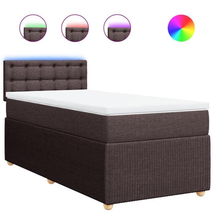 VidaXL Sommier à lattes de lit avec matelas Marron foncé 80x200 cm 3289600