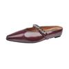 French Outer Wear Niche Rhinestone Bag Head Half Slippers Women's Shoes 2025 New Summer Height Increase Muller Cool Slippers
