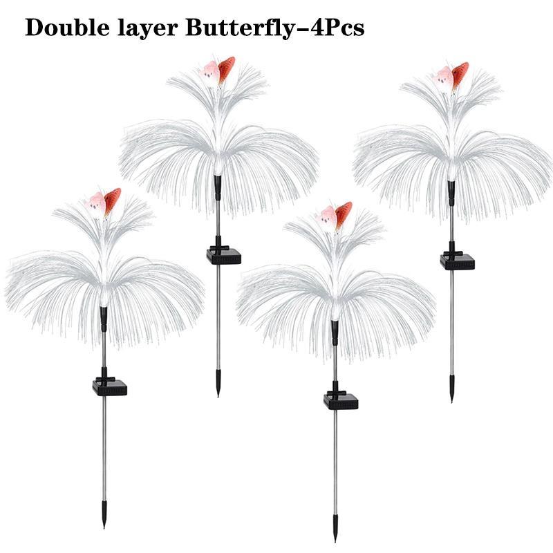 Solar Garden Lights Outdoor 7 Color RGB Gradient Jellyfish Solar Lights Waterproof Single/Double Layer for Landscape Pathway