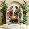 Figurina Presepio Acrilica Piatta 2D Con Base Stabile Scultura Sacra Famiglia Religiosa Per Scrivania Mensola Decorazioni per la Casa