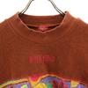 KENZO 90s Old All-over pattern switching Long sleeve sweat 150 Orange Kid's Used