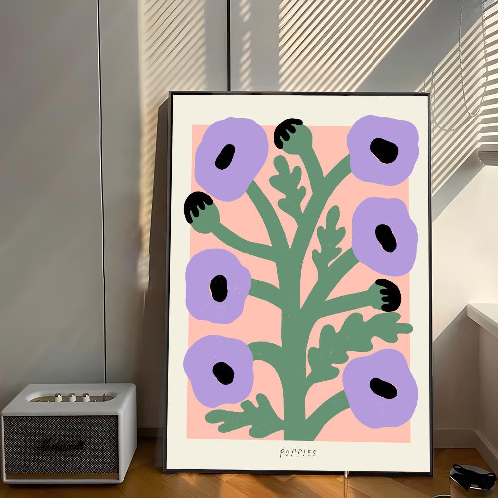 Colorful Anemones Shapes Flower Market Poster Decor Vintage Decorative Painting Classic Movie Posters Wall Art Painting