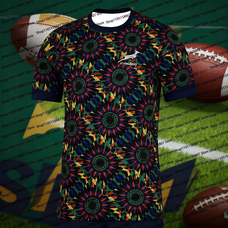 2026 Estate Donna Nuova Uniforme da Allenamento Rugby Sudafricana Sportiva T-shirt Top, Stile Unisex Top Sportivo Traspirante