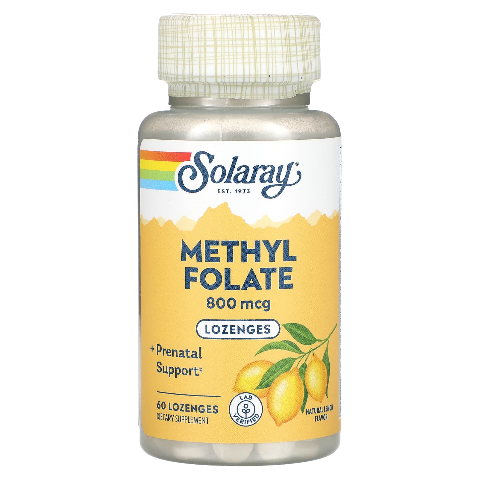 

Solaray, Methyl Folic Acid, Lemon, 800 mcg, 60 Lozenges