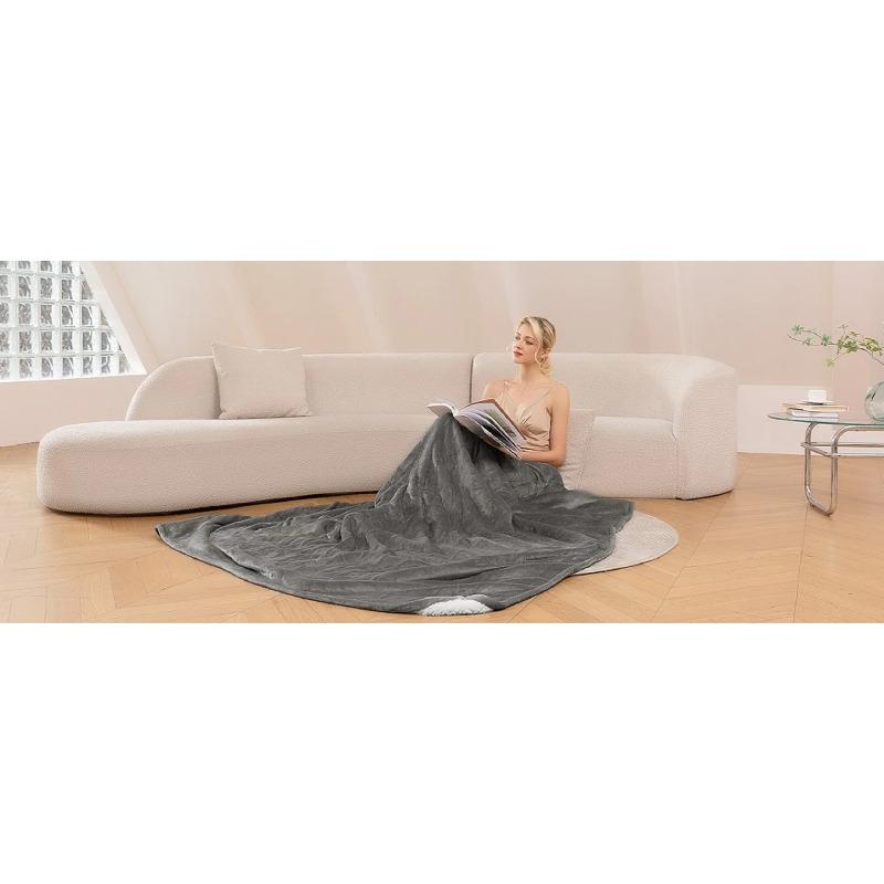 Electric Throw Blanket for Sofa - 6 Heat Settings, 10H Timer Auto Shut Off, Machine Washable