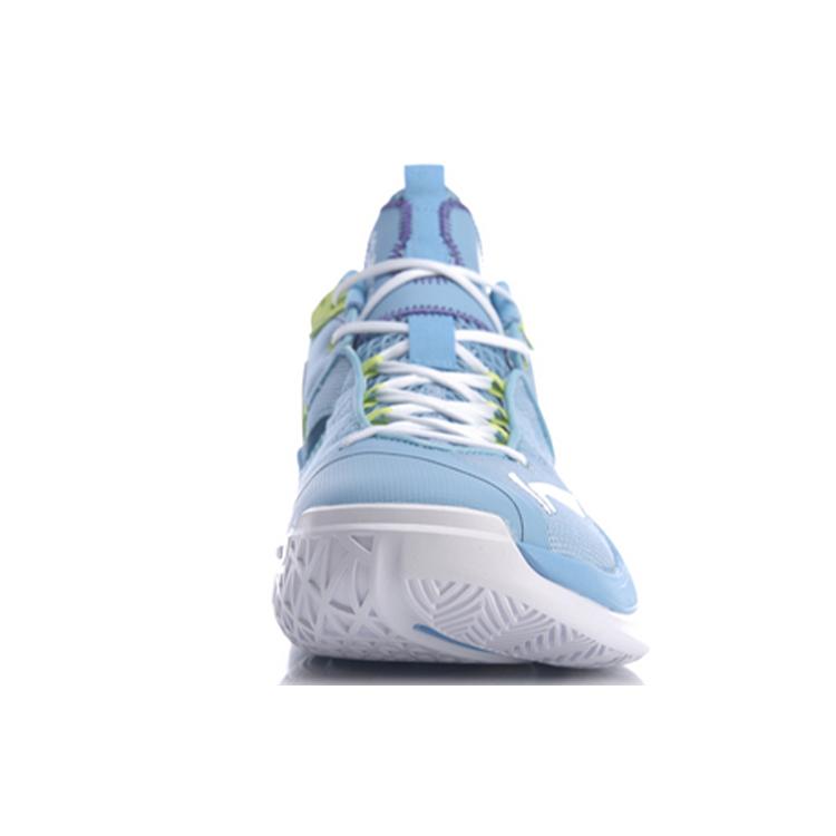 New LINING Hurricane BadFive Basketball Shoes Men's Mid top Aurora Blue ABPQ045-4