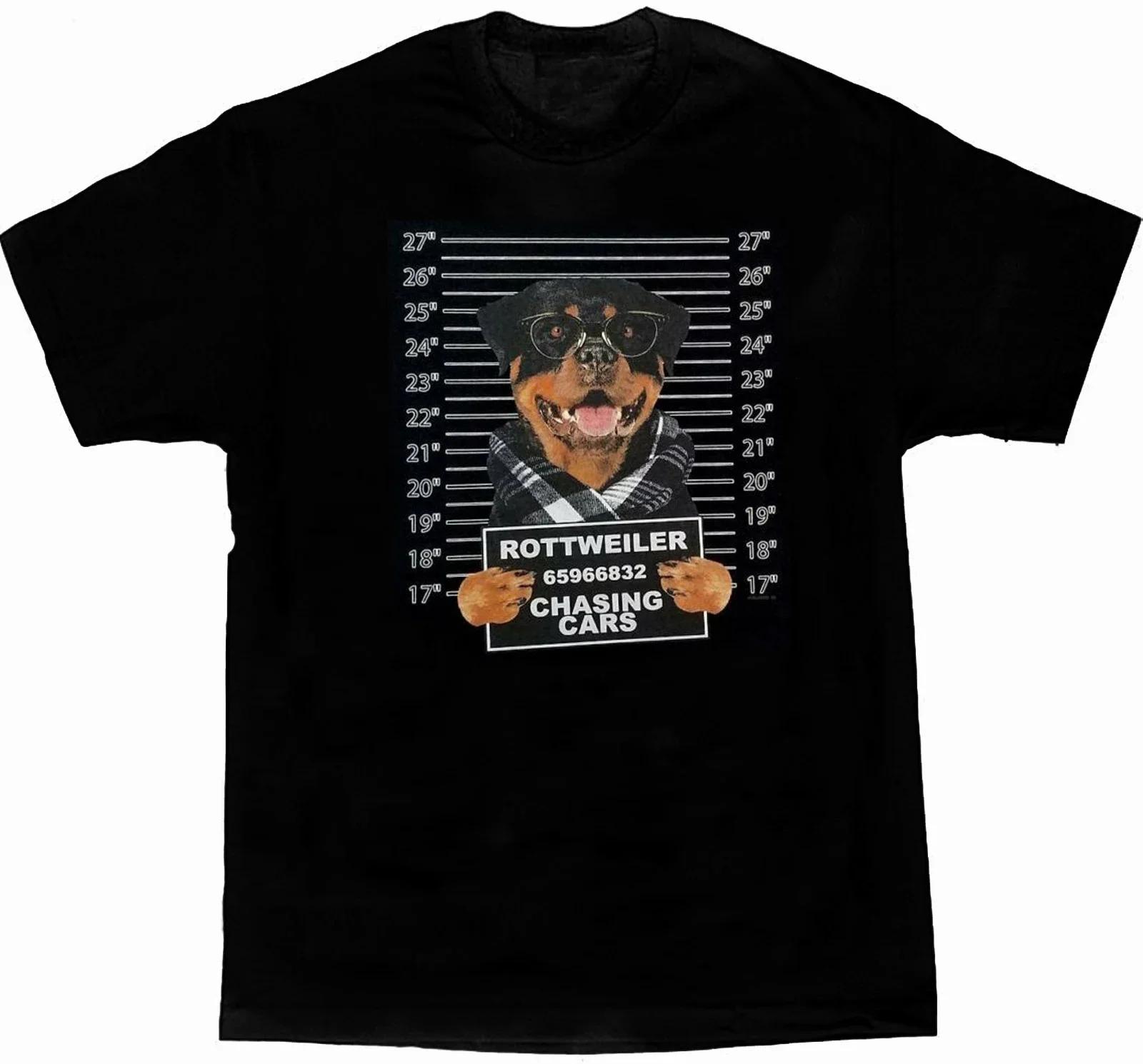 

Funny Rottweiler Criminal Mug Shot Printed Dog Lovers Gift TShirt 100 Cotton ONeck Summer Short Sleeve Casual Mens Tshirt S
