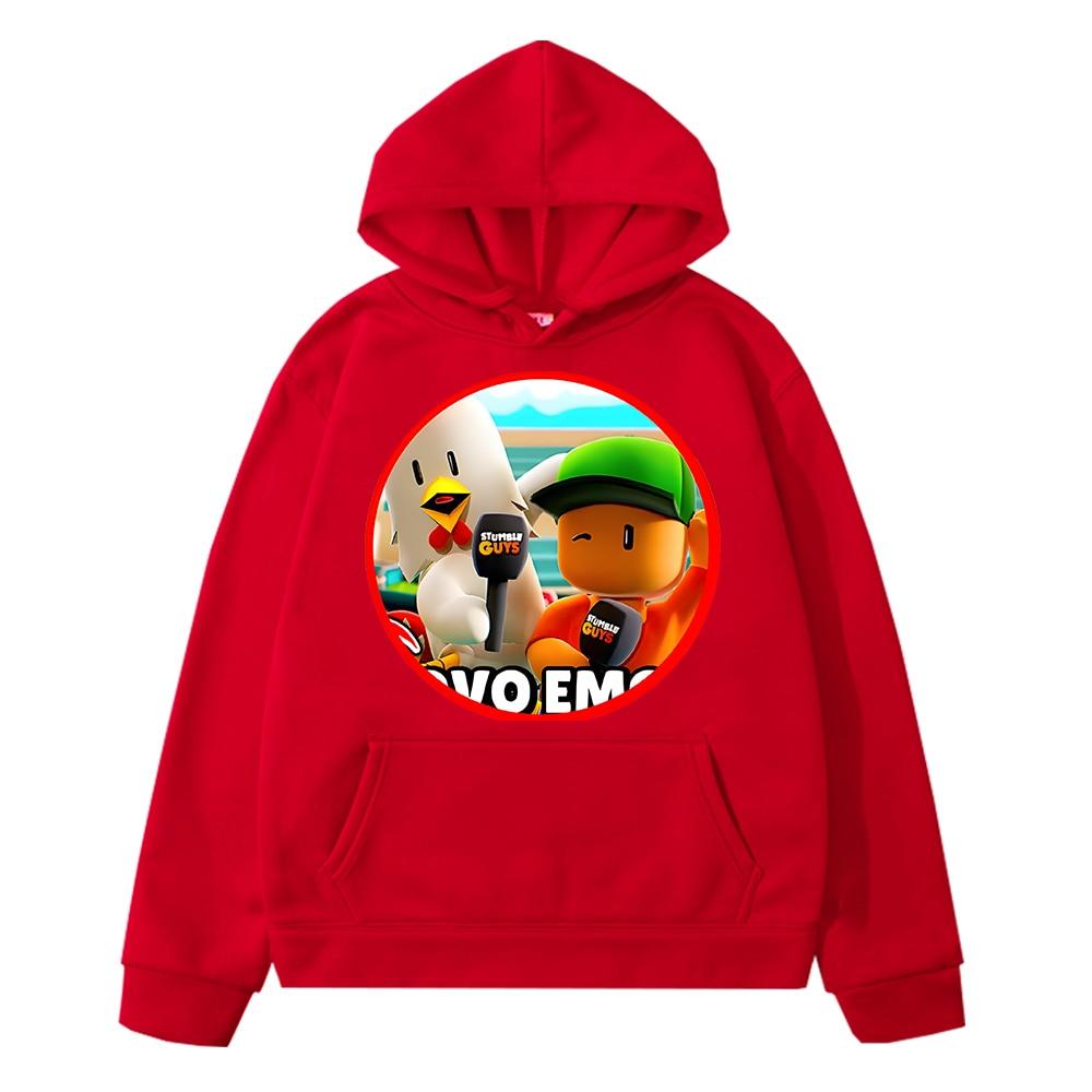 Stumble Guys Anime Hoodie Fleece Sweatshirt Kinderkleidung Mädchen Jungen Y2K Sudadera Herbst Freizeitjacke Pullover Kinderkleidung