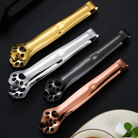 Yousheng Ice Clamp Cat Claw Tongs Stainless Steel Rust Resistant Ice Clip Kitchen Baking Utensils for Barbecue Bread Ice
