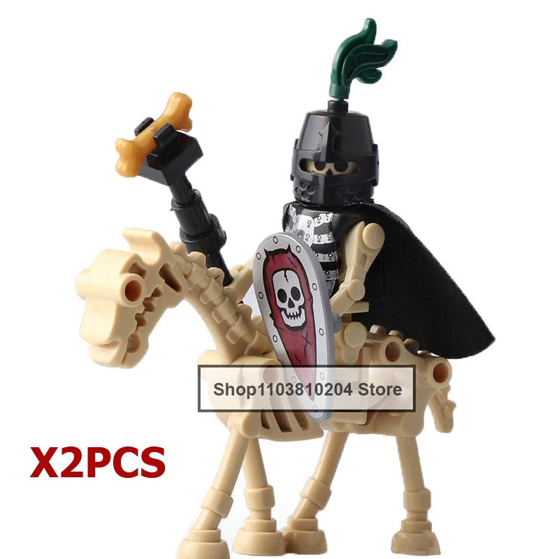 Skeleton Soldier Army King Knight Undead Horse Warrior Bricks Building Block Ringwraith Saddle Roman Soldiers Sword Waffen Toys