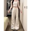 Women's 2025 Loose White Wide-Leg Flare Jeans – Trendy, Slimming, Floor-Length