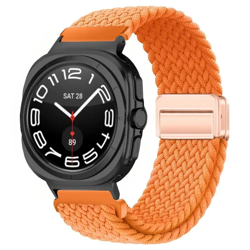 

Nylon Strap for Samsung Galaxy Watch Ultra 47mm Band Adjustable Breathable Wristband for Galaxy Watch Ultra 47MM Watchband Galaxy Watch Ultra оранжевый