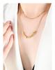 Titanium Steel Double Layer Square Bead Necklace - Non-Fading, Versatile Light Luxury Women's Sweater and Clavicle Chain.