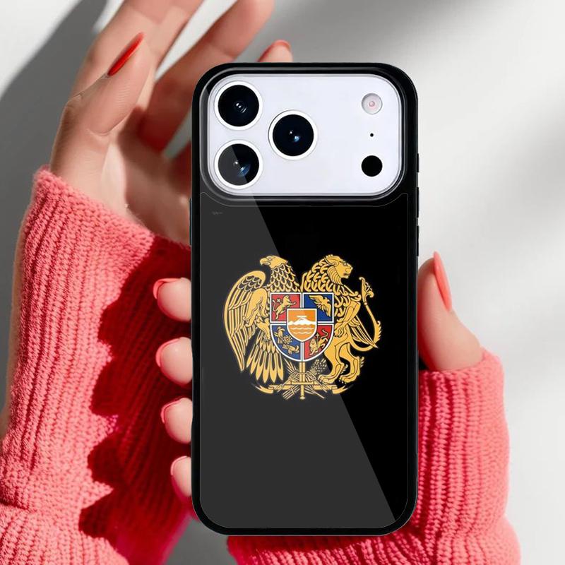 Armenia Russia Flag Coat of Arms Phone Case for iPhone 17 16 15 14 13 Pro Max Back Cover for 12 11 Pro Coque
