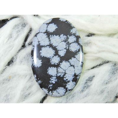 50Cts. Natürlicher Schneeflocken-Obsidian Lose Edelstein Ovaler Cabochon 30X45X04MM SK-2819