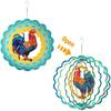 Rooster Wind Spinner, 30cm 3D Metal Hanging Wind Spinner, Hanging Ornament for Women Gifts Garden Yard Art Decorations (Rooster)