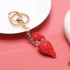Fashionable Strawberry Keychain, Fruit Keychain, Car Keychain, Three-dimensional Alloy Keychain, Bag Pendant