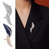 Women Brooch Sparkling Rhinestone Inlaid Leaf Shape Anti-Exposure Buckle Suits Shirts Sweaters Bags Badge Outfit