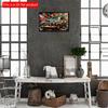 2d Flat 30*20cm, Boho Style Retro Car Wooden Wall Art, Multipurpose Sign Decorative Hanging Plaque for Home, Living Room, Kitchen, Garden, Bedroom