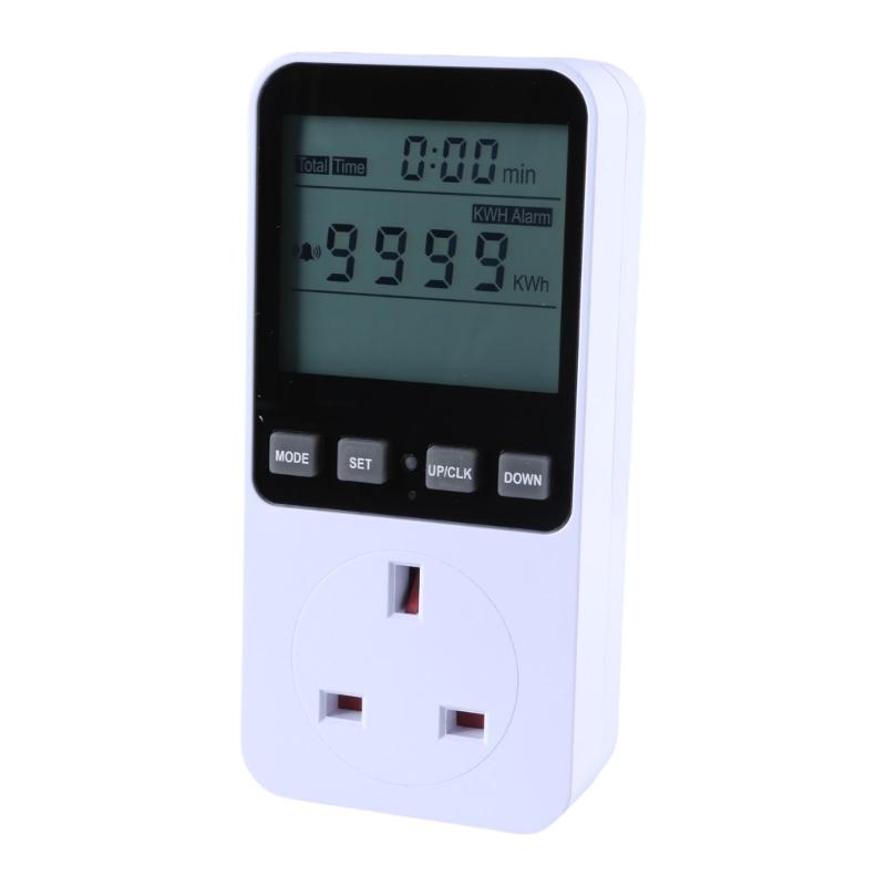 Electricity Usage Monitors Plugs Power Watt Voltages Meter with Digital LCD, Overloads Protections for Energy Saving