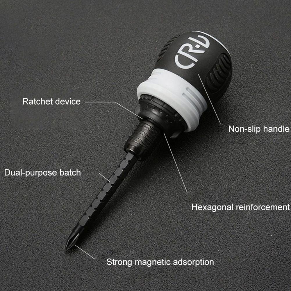 Mini Ratchet Screwdriver Dual-purpose Batch Head Telescopic Labor-Saving Tool