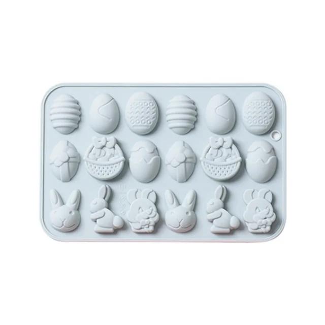 Bunny Silicone Mold Broken Egg Shell Easter Rabbit Shape DIY Fondant Chocolate Cake Decorations Pudding Jelly Baking Tool