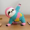 Colorful Yoga Sloth Statue Simulation Sloth Resin Figurine Sculpture Home Office Yoga Gym Desktop Decoration Ornament