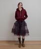 Aobteu Organza Frill Layered Skirt - Charcoal